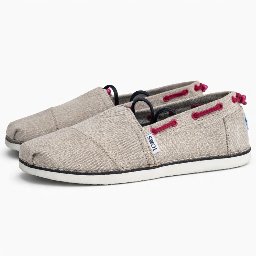 TOMS BURLAP BIMINI STITCH OUT CASUAL SLIP ON EVERYDAY SHOES WOMEN'S SIZE 7.5